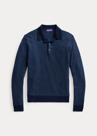 Sueter Ralph Lauren Hombre Azul Marino - Cashmere Polo-Collar - HZTCR0623